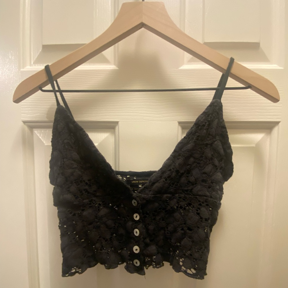 Blue crochet crop top